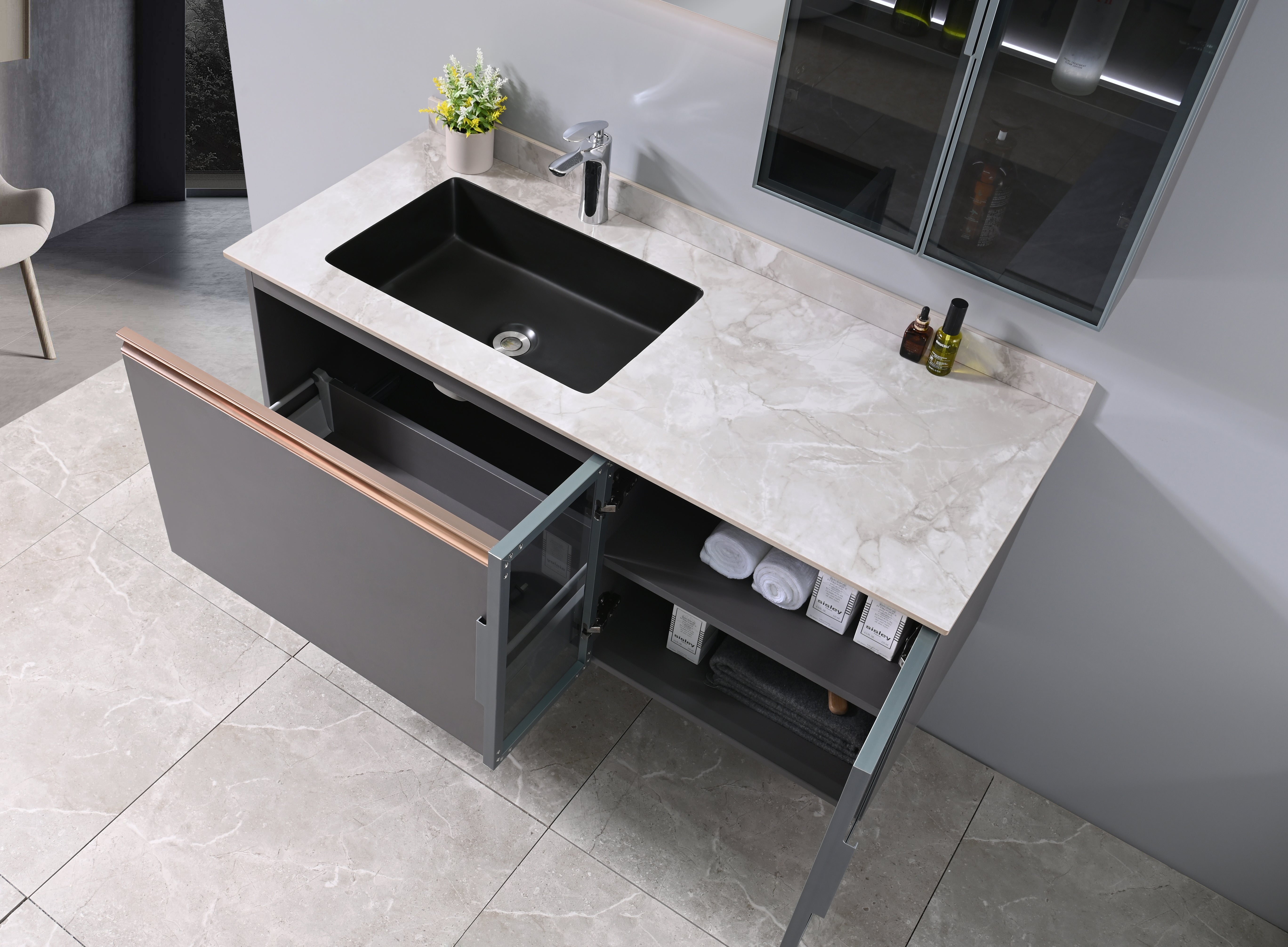 Vanité-Lavabo Eleganza 48" Gris